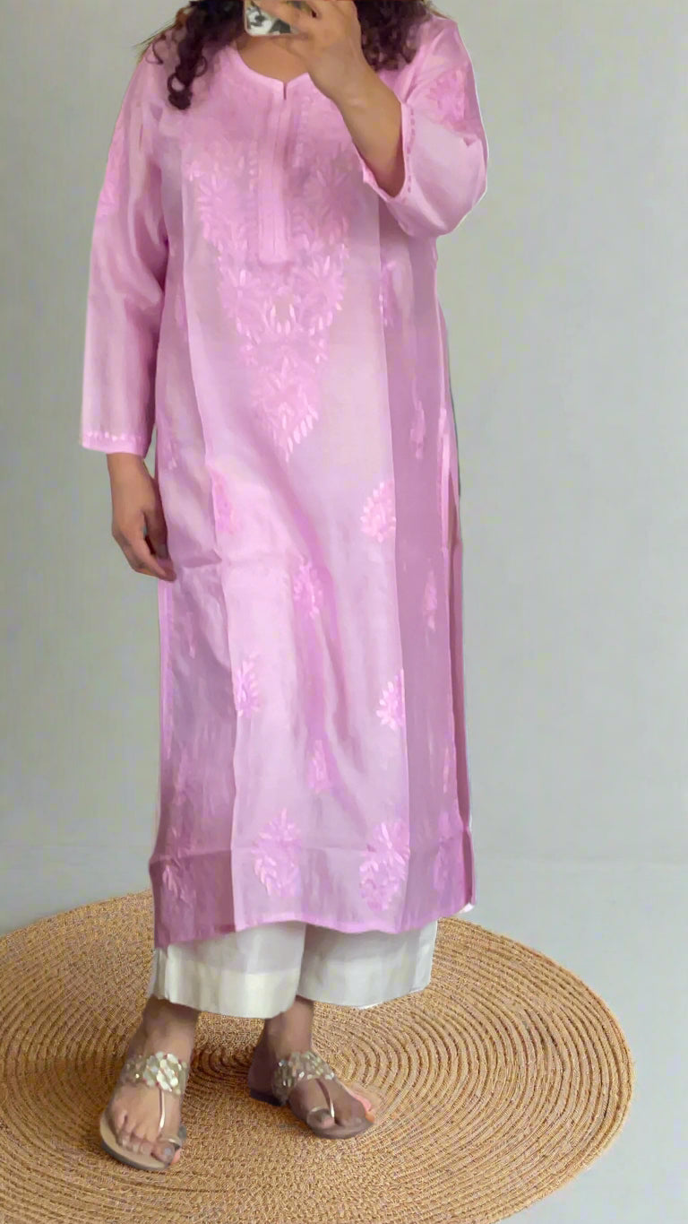 Chikankari Chanderi Kurta
