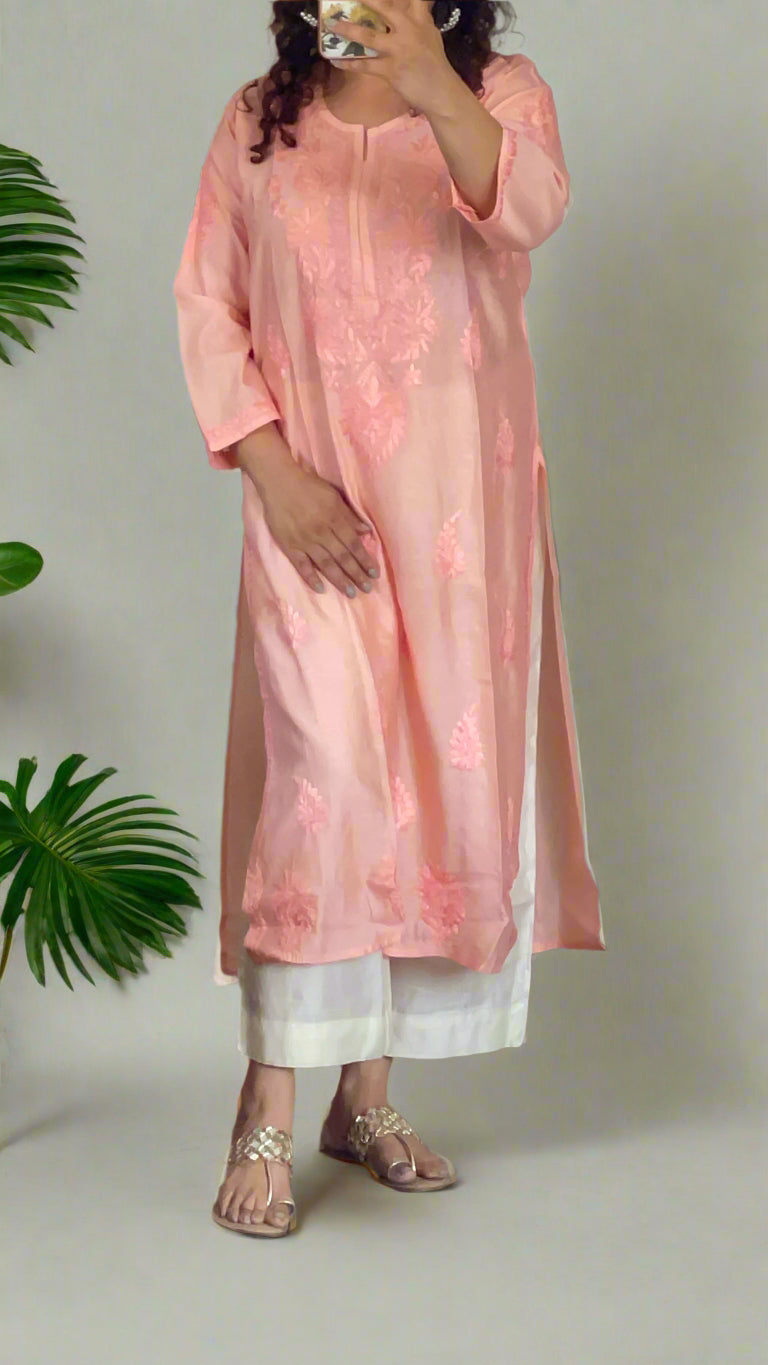 Chikankari Chanderi Kurta