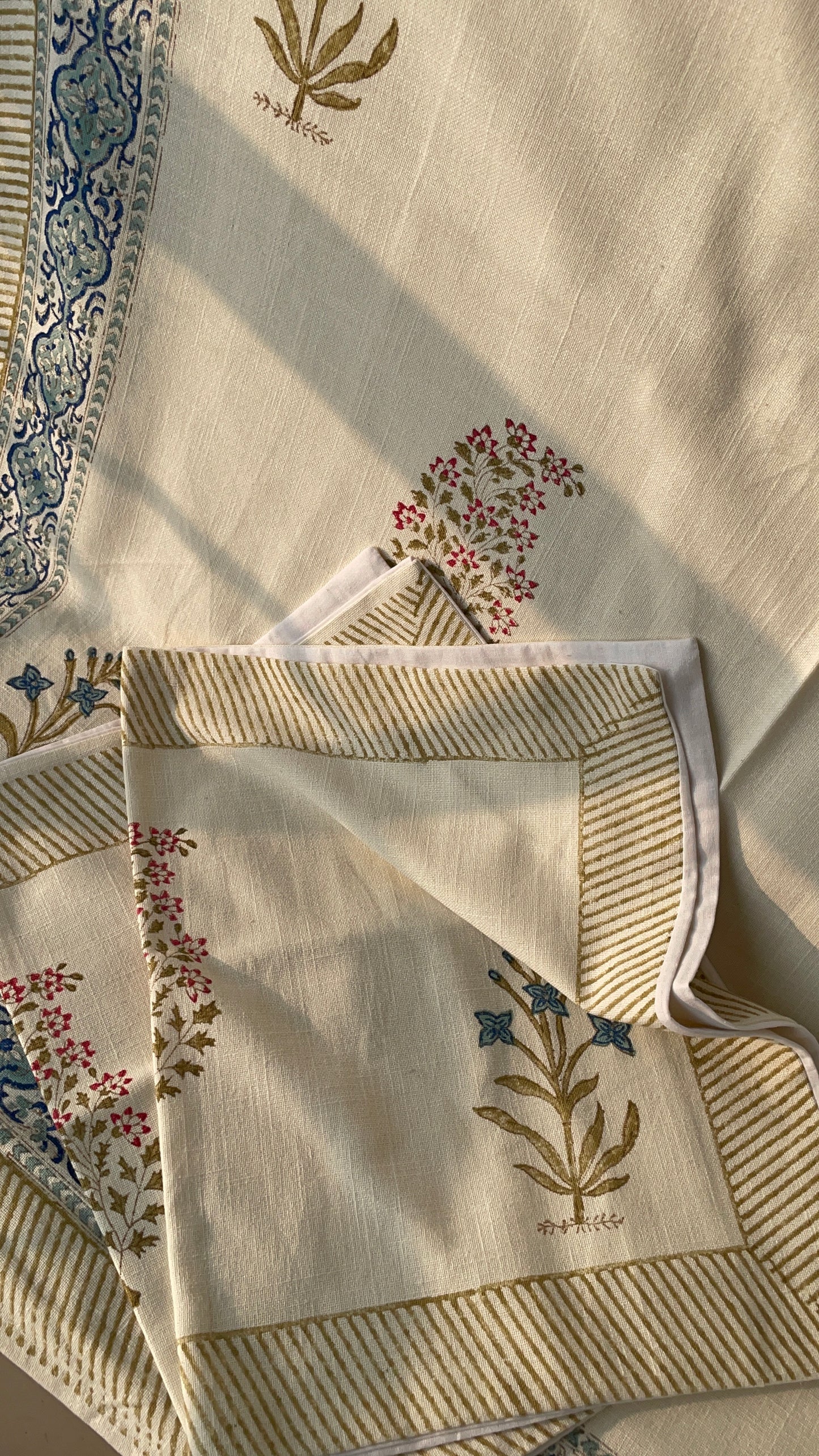 Hand Block Printed Slub cotton Bedcover