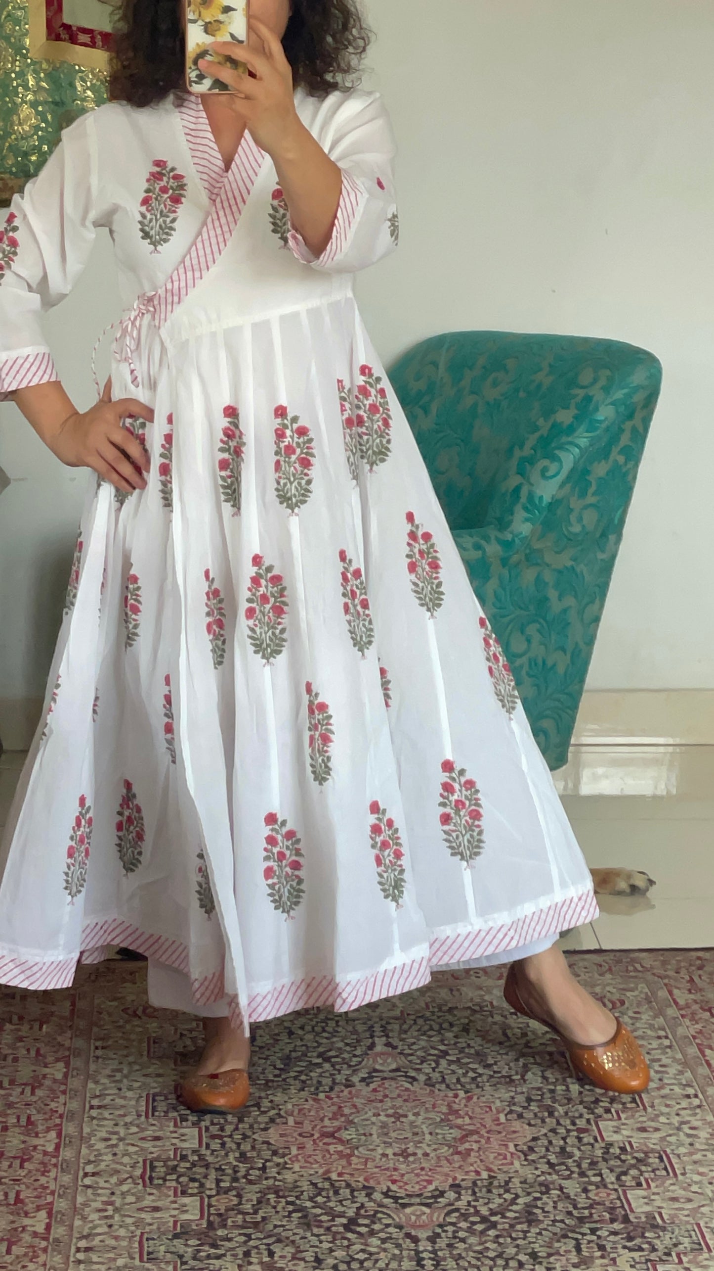 Block Print Kali Angarkha Kurta