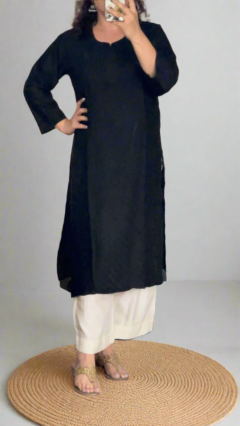 Chikankari Chanderi Jaal Kurta
