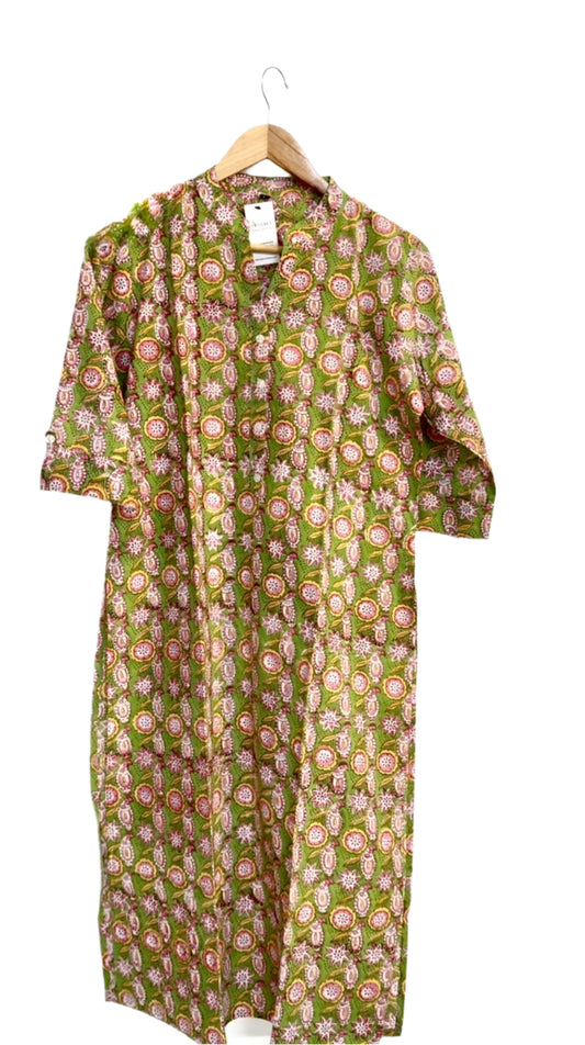 Block Print Straight Kurta -5