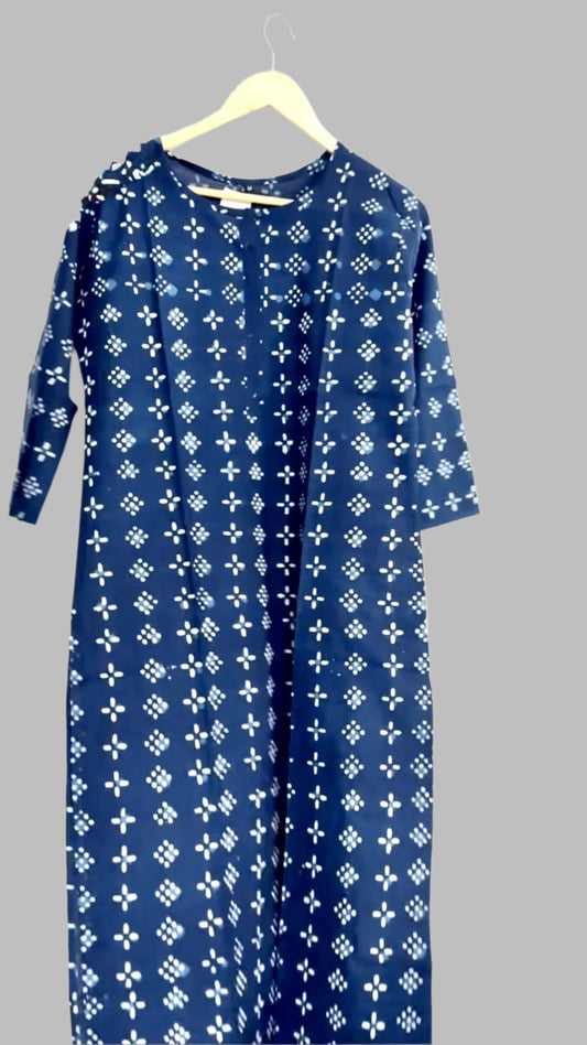 Block Print Straight Kurta -3