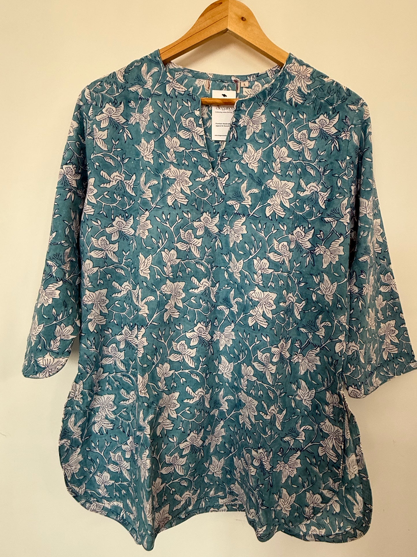 Hand Block Printed Night Suiti: Blue