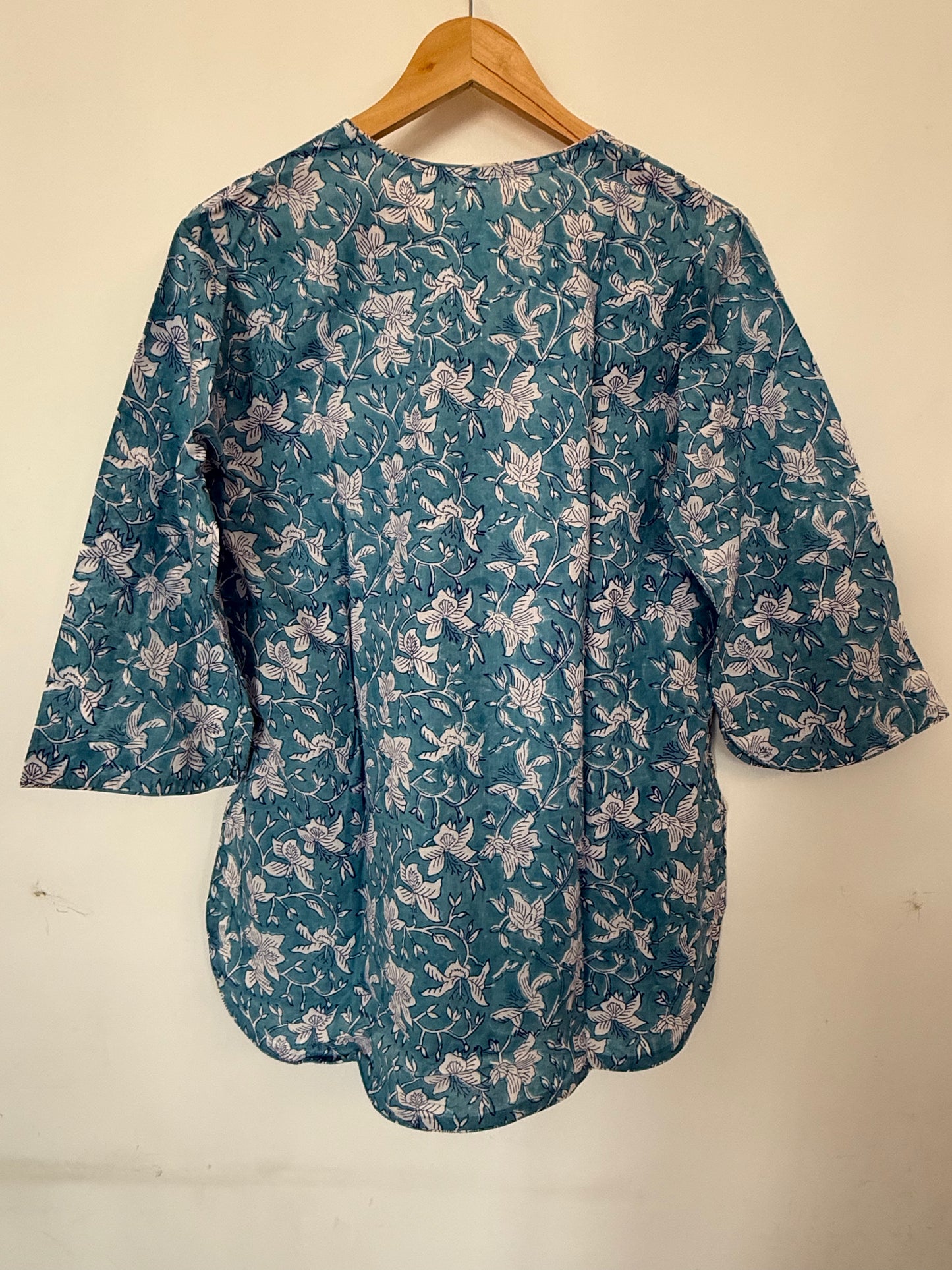 Hand Block Printed Night Suiti: Blue