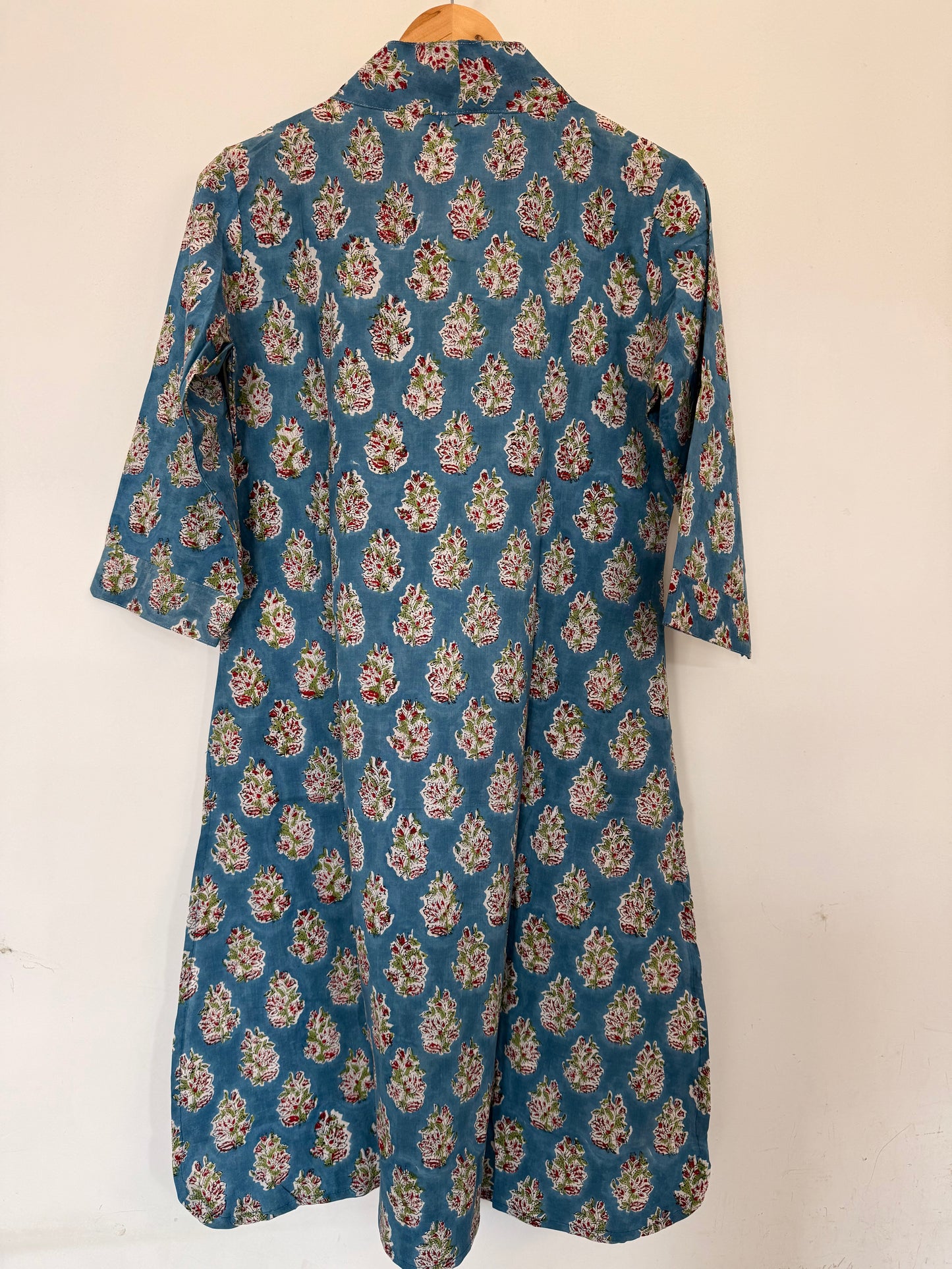 Hand Block Printed Classic Kurta: Blue