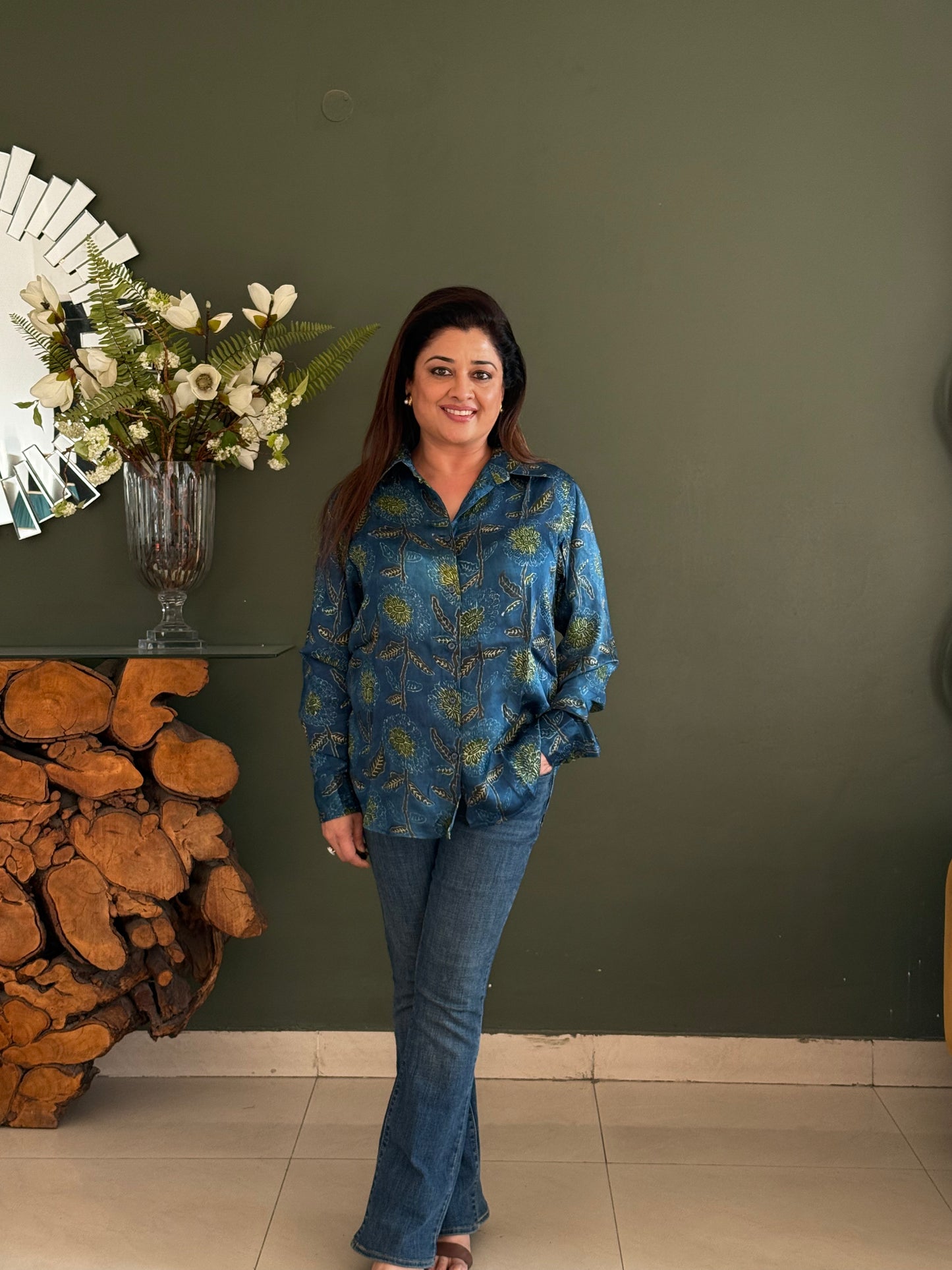 Ajrakh Vanaspati Modal Shirt