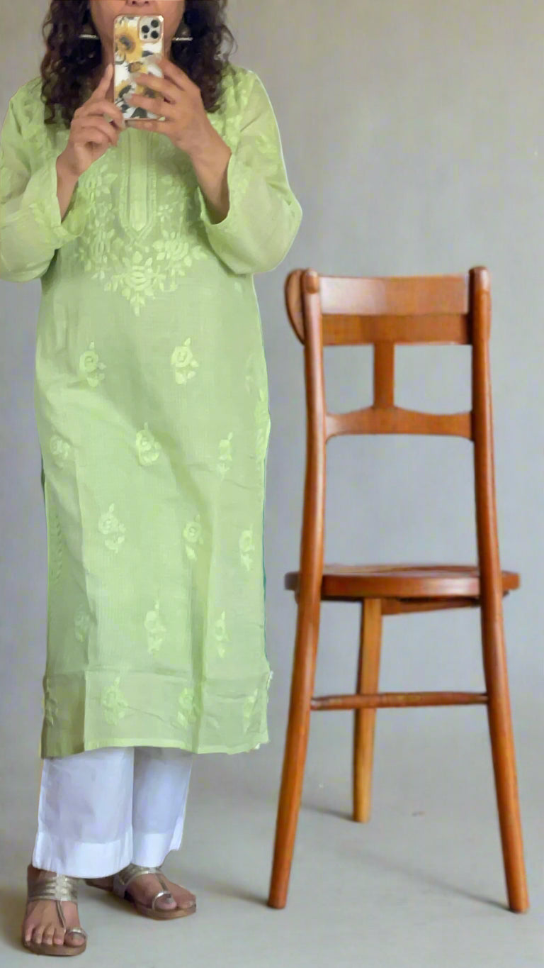 Chikankari Kota Light Pink Kurta