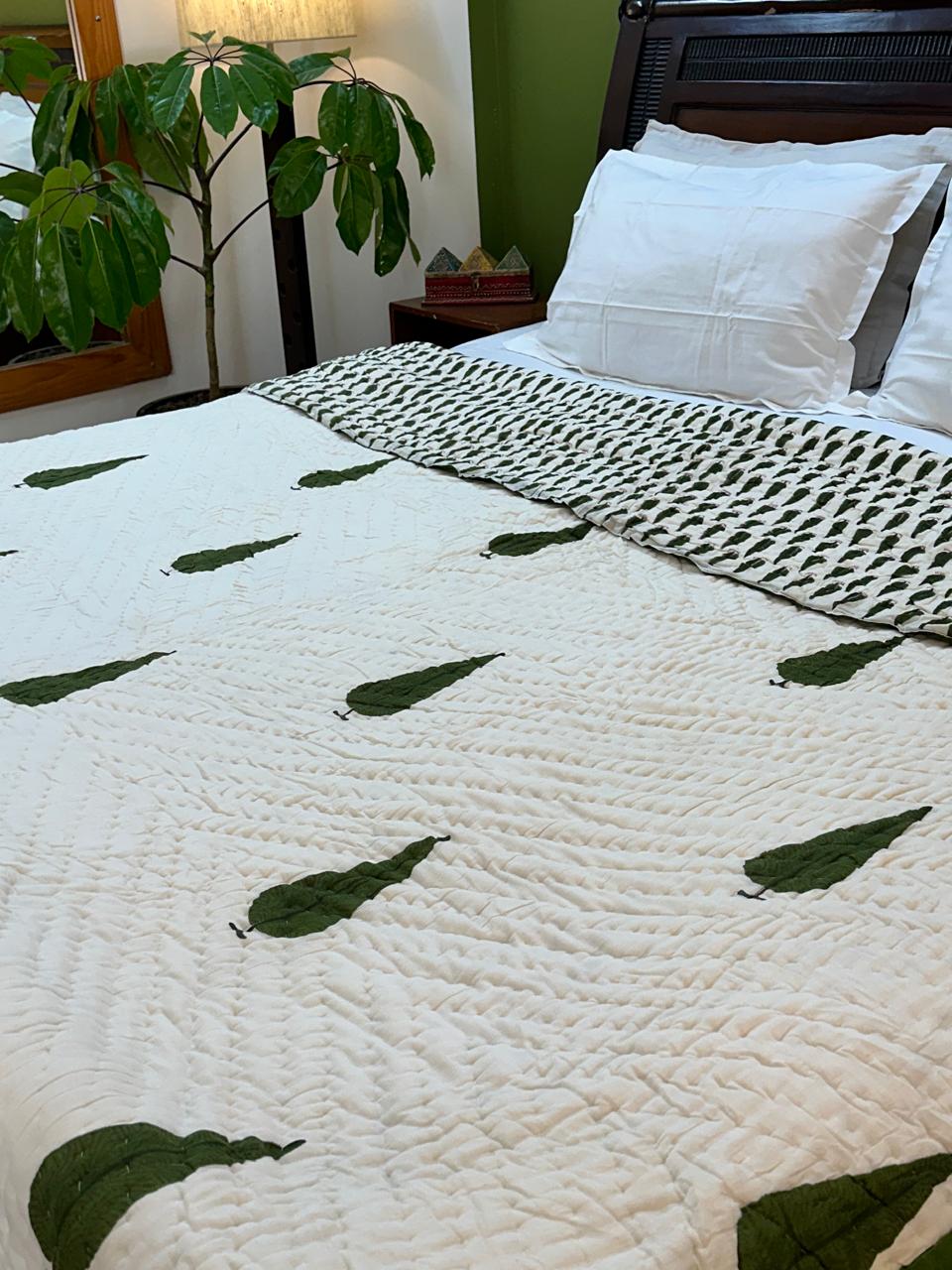 Cypress Hand Block Printed Double Quilt