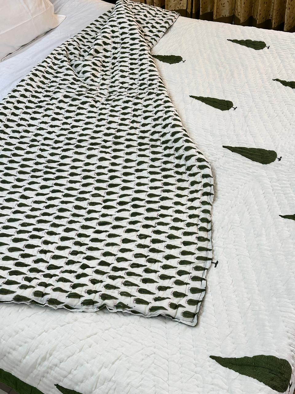 Cypress Hand Block Printed Double Quilt