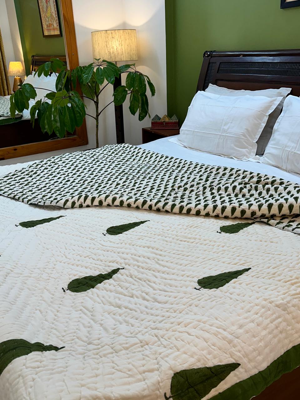 Cypress Hand Block Printed Double Quilt