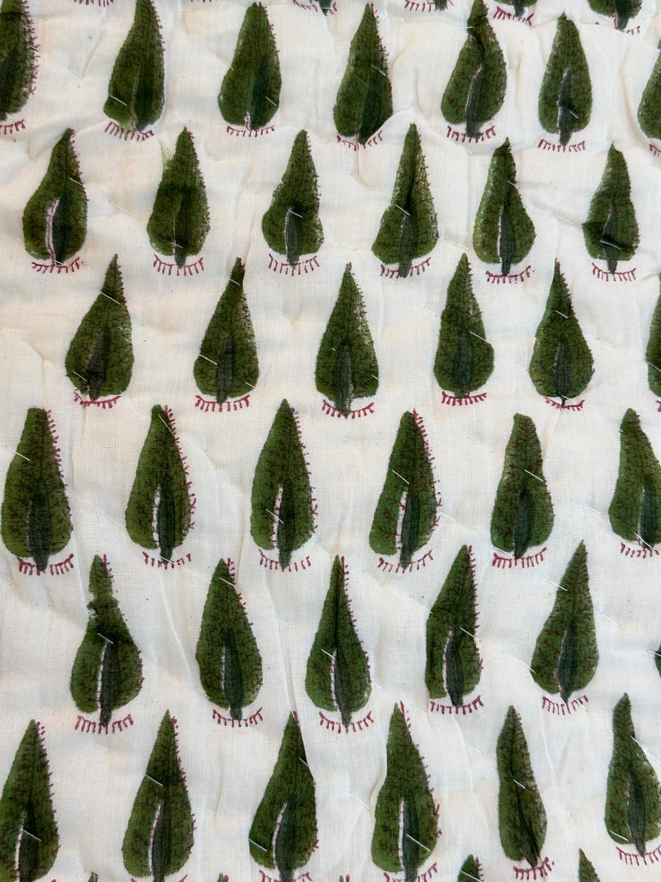 Cypress Hand Block Printed Double Quilt